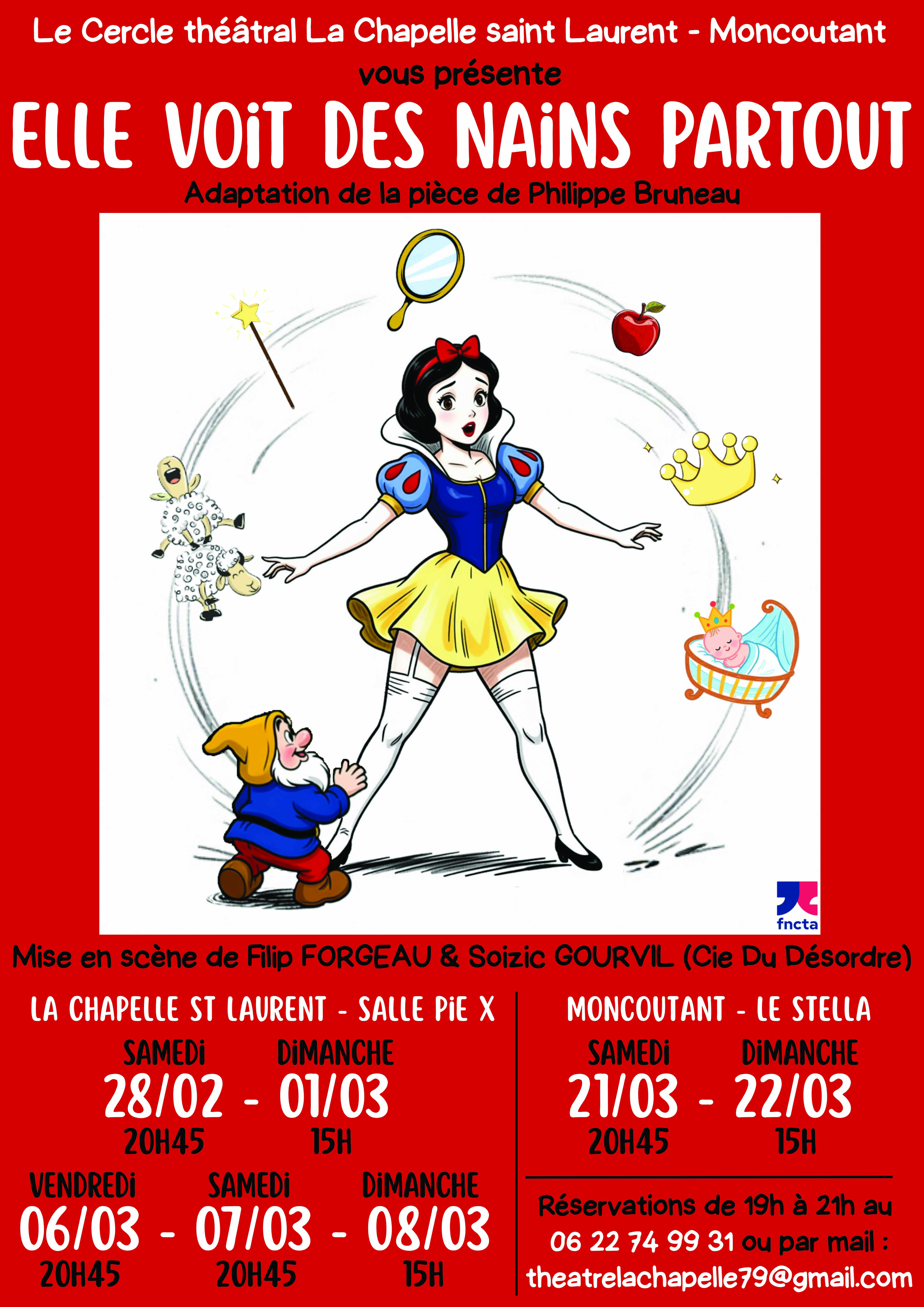 Théâtre Comédie « ELLE VOIT DES NAINS PARTOUT » de P. Bruneau